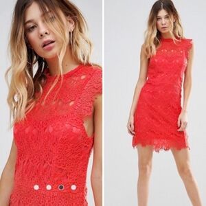 Free People Red Lace Mini Dress
